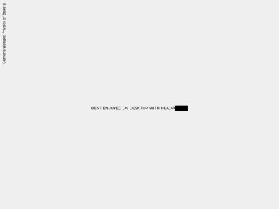 Clemens Wenger: Physics of Beauty