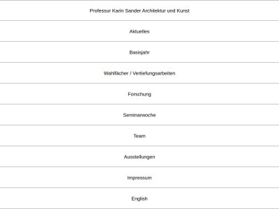 Architektur und Kunst Professur Karin Sander