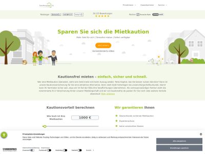 Kautionsfrei Mietkautionsbürgschaft - Jetzt zum Marktführer