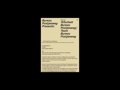 Bureau Postjesweg Presents: Afscheid Bureau Postjesweg