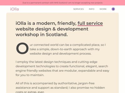 iOlla. Websites made in Scotland. Modern website design & redevelopment services.