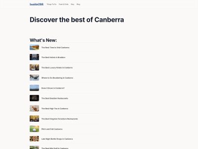 The Ultimate Guide to Canberra | InsideCBR