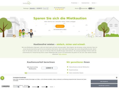 Kautionsfrei Mietkautionsbürgschaft - Jetzt zum Marktführer