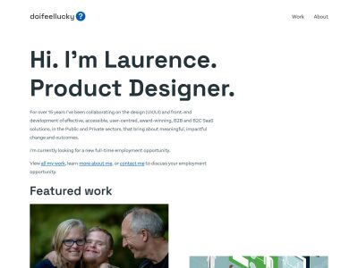 doifeellucky | Hi. I'm Laurence.</br>Product Designer.