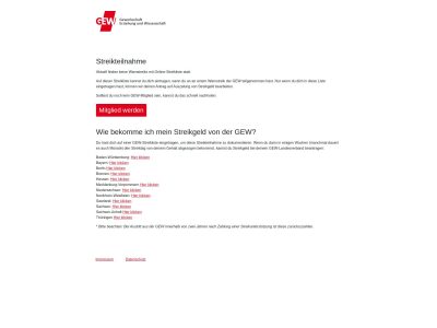 Streikliste | GEW Streikliste